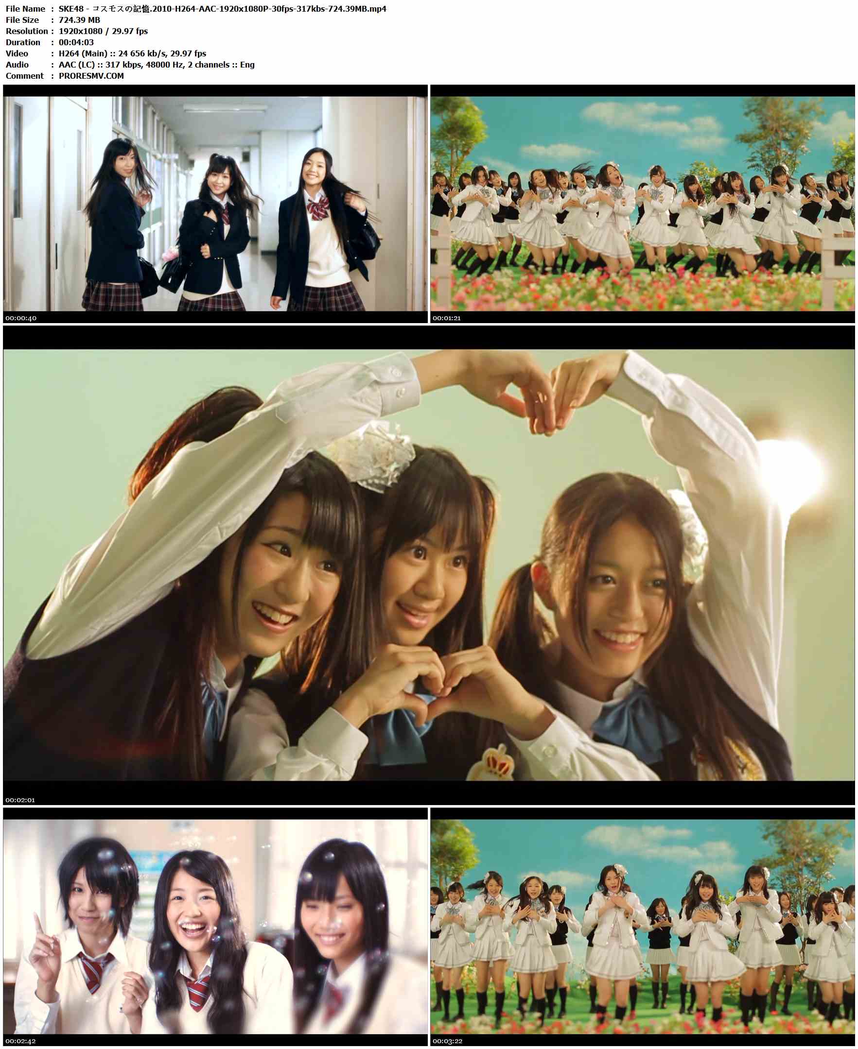 SKE48 - コスモスの記憶.2010-H264-AAC-1920x1080P-30fps-317kbs-724.39MB官方MV_高清MV